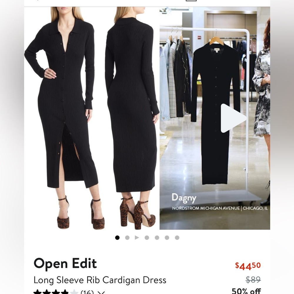 Open edit long sleeve dress